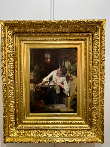 Antiquités - Eugène Ernest HILLEMACHER (1818–1887) - Le cadeau à la fenêtre