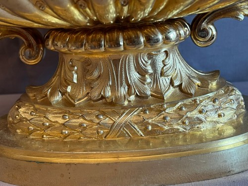 Jardinière coupe style Rocaille en bronze doré, époque Napoléon III - Napoléon III
