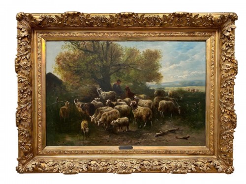 Berger avec des moutons -  Henry Schouten (1857–1927)