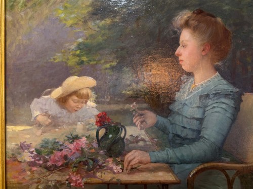 Portrait de jeune femme par Albert Cresswell (1879-1936) - Tableaux et dessins Style Napoléon III