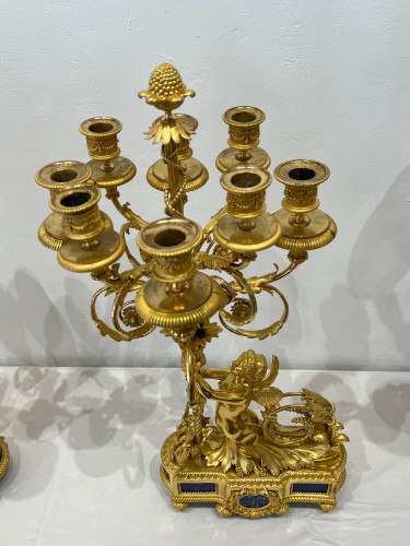 Paire de candélabres aux femmes ailées XIXe siècle - Napoléon III