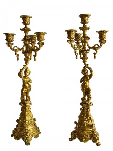 Paire de candélabres fin XIXe siècle