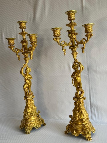 Paire de candélabres fin XIXe siècle - Antikvariat Nice