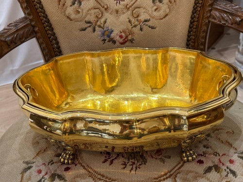 André AUCOC - Centre de table en vermeil, argent massif doré - Antikvariat Nice
