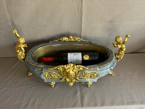 Jardinière en marbre bleu turquin et bronze doré fin XVIIIe siècle - Antikvariat Nice