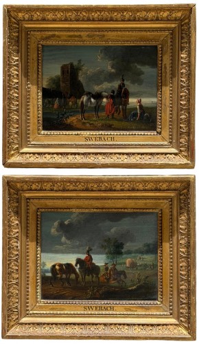 Pair de peintures par Jacques François Joseph SWEBACH (1769-1823)