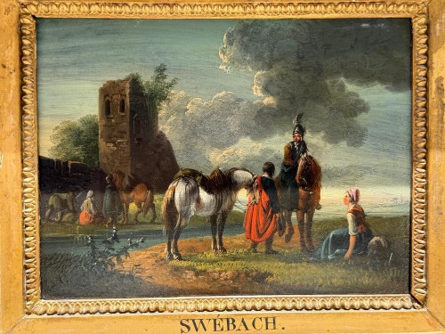 Pair de peintures par Jacques François Joseph SWEBACH (1769-1823) - Antikvariat Nice