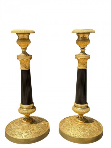 Paire de flambeaux Epoque Restauration 1815-1820