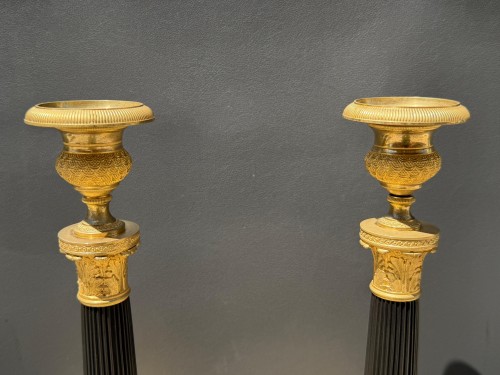 Paire de flambeaux Epoque Restauration 1815-1820 - Restauration - Charles X