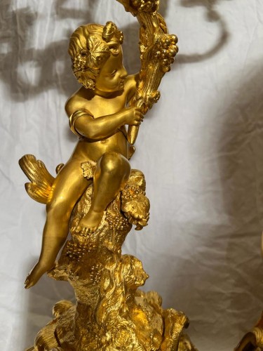Napoléon III - Garniture de cheminée Napoléon III en bronze doré
