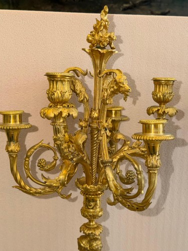 Paire de candélabres en bronze ciselé et doré 1860 - Napoléon III
