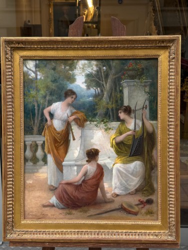 Femmes musiciennes, François Lafon (1846–1913) - Tableaux et dessins Style Napoléon III