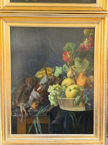 Tableaux et dessins Tableaux XIXe siècle - Paire de natures mortes - Adèle Evrard (1792–1889)