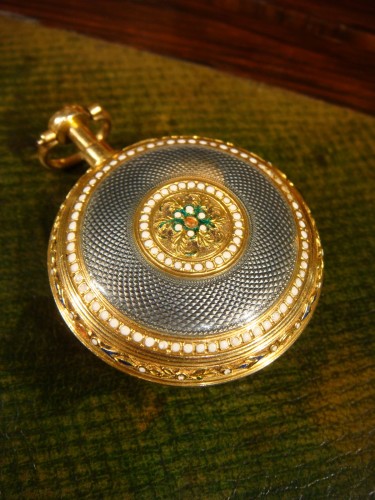 Horlogerie  - Montre à gousset de Femme en Or émaillée - Époque Louis XVI