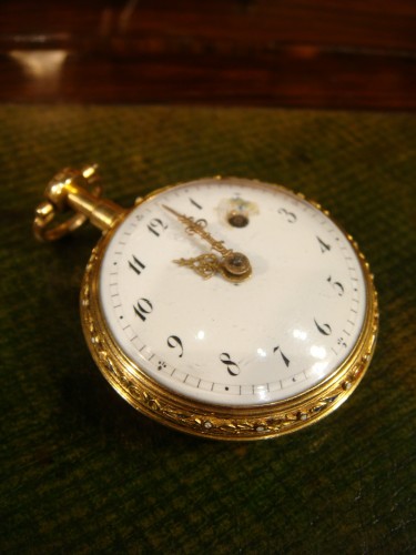 Montre à gousset de Femme en Or émaillée - Époque Louis XVI - Antiquaires Balzeau & Brion