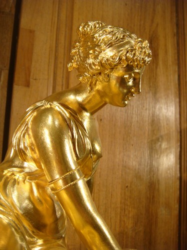 Pendule en bronze Nymphe à la coquille - Epoque Restauration - Restauration - Charles X