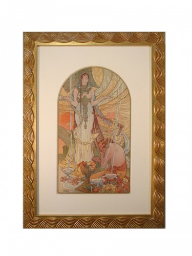 Incantation Salammbo - Lithographie Originale Muscha Epoque Art Nouveau