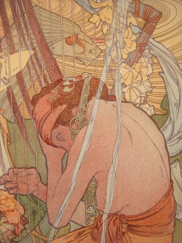 Incantation Salammbo - Lithographie Originale Muscha Epoque Art Nouveau - Art nouveau