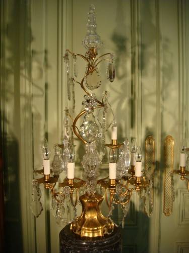 Paire de grandes Girandoles à huit Lumières - Luminaires Style Napoléon III
