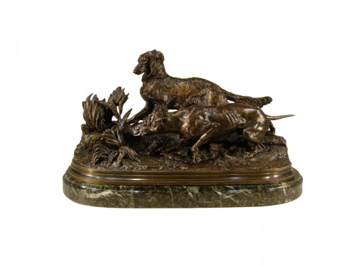 Partridge hunting dogs - Pierre Jules Mène ( 1810 - 1879 