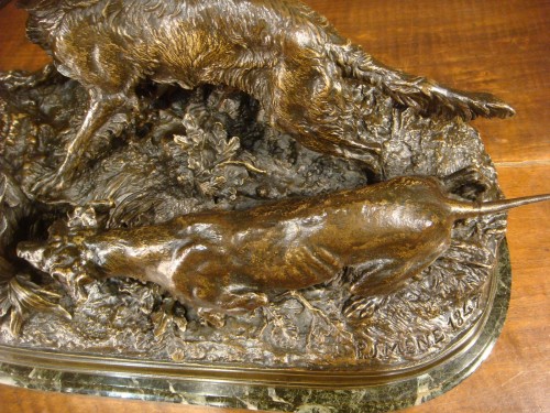  - Partridge hunting dogs - Pierre Jules Mène ( 1810 - 1879 