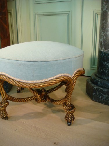 Tabouret rond de salon fin 19e - Antiquaires Balzeau & Brion