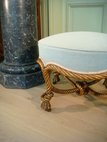 XIXe siècle - Tabouret rond de salon fin 19e