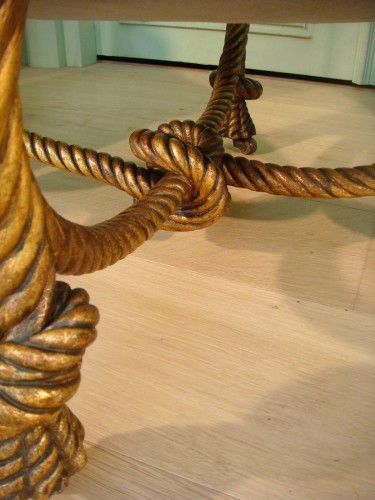 Antiquités - Tabouret rond de salon fin 19e