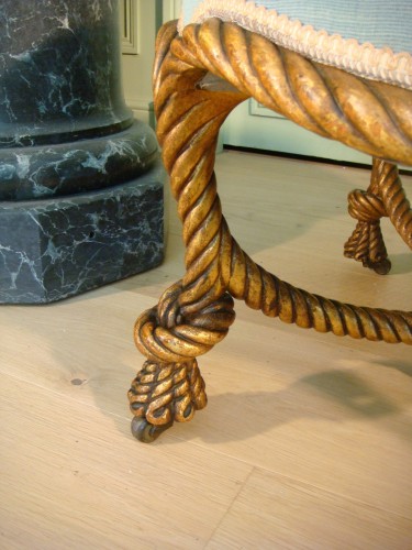 Antiquités - Tabouret rond de salon fin 19e