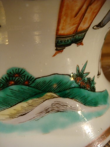 Potiche en porcelaine Famille verte, Chine XIXe siècle - Antiquaires Balzeau & Brion