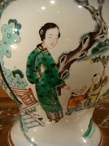 XIXe siècle - Potiche en porcelaine Famille verte, Chine XIXe siècle