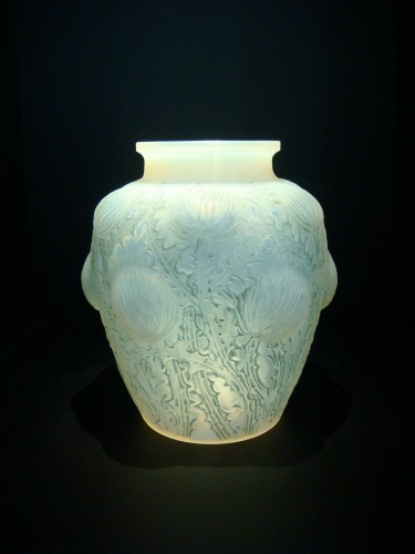 Lalique - Vase » Domremy » aux chardons - Verrerie, Cristallerie Style Art Déco