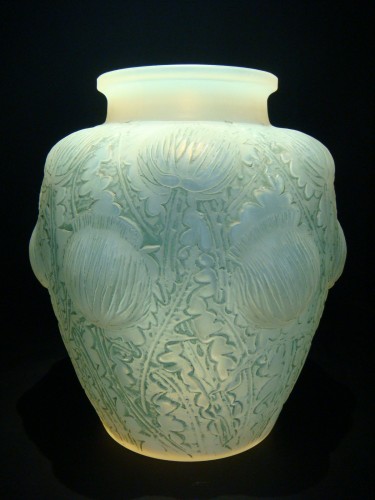 Verrerie, Cristallerie  - Lalique - Vase » Domremy » aux chardons
