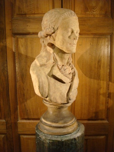 Buste de gentilhomme en plâtre patiné - Antiquaires Balzeau & Brion