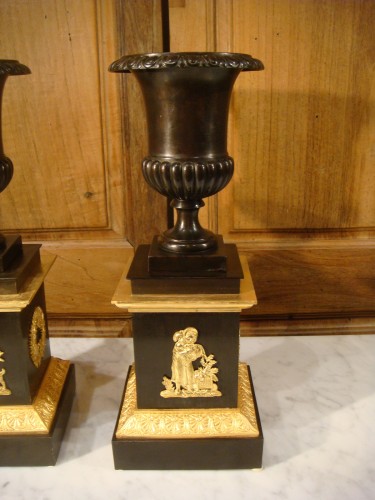 Paire de cassolettes, vases Médicis - Antiquaires Balzeau & Brion