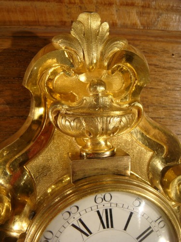 Horlogerie Pendule - Petit cartel d'alcôve en bronze doré Transition