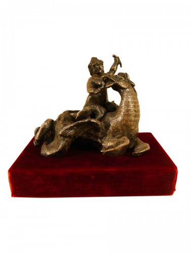 Bronze argenté du XVIIe siècle représentant un Triton