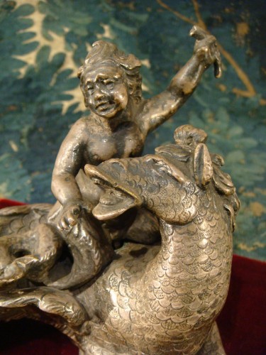Bronze argenté du XVIIe siècle représentant un Triton - Louis XIV