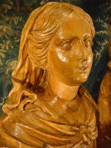 XVIIIe siècle - Vierge à l'Enfant en bois sculpte Epoque XVIII ème