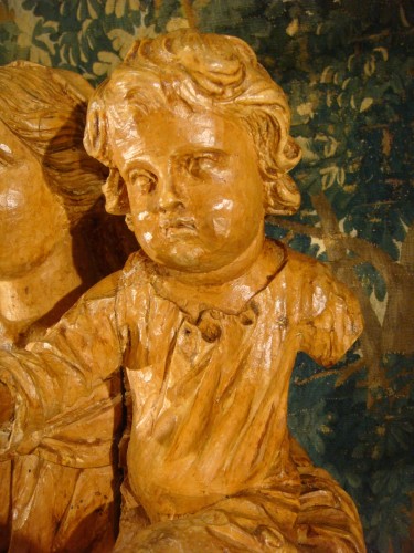 Antiquités - Vierge à l'Enfant en bois sculpte Epoque XVIII ème