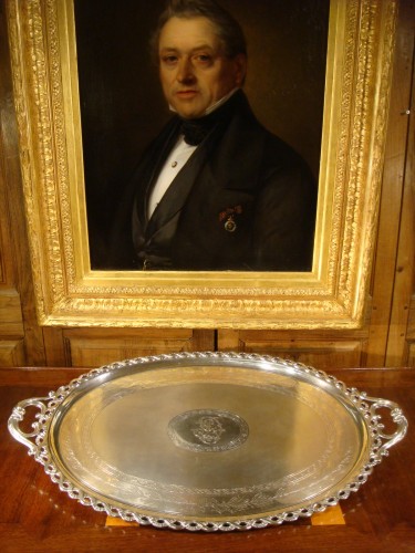 Odiot - Important plateau de service en argent massif - Argenterie et Arts de la table Style Napoléon III