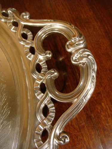 19th century - Odiot - Large serving tray in solid silver
