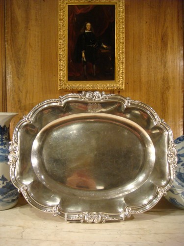 Odiot - Large solid silver dish from the Restoration period - Antique Silver Style Restauration - Charles X