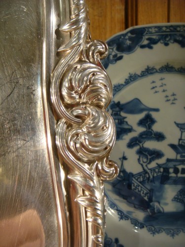 Antiquités - Odiot - Large solid silver dish from the Restoration period