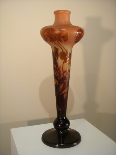 Verrerie, Cristallerie  - Gallé - Grand vase en verre  1910
