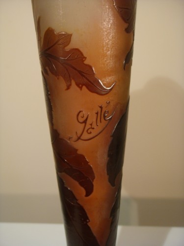 Art nouveau - Gallé - Grand vase en verre  1910