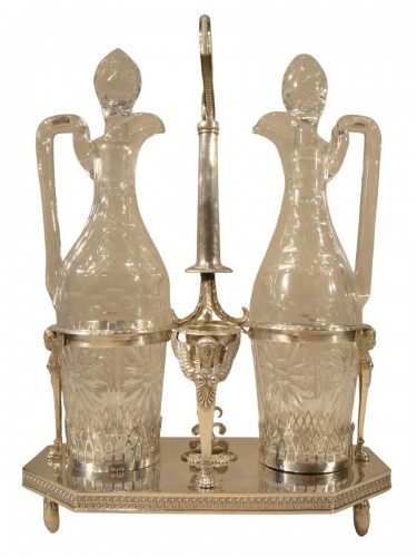 Huilier vinaigrier en argent époque premier Empire