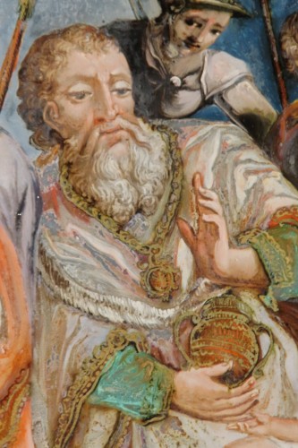 Le Jour des Rois, peinture sous verre début XVIIIe - Louis XIV