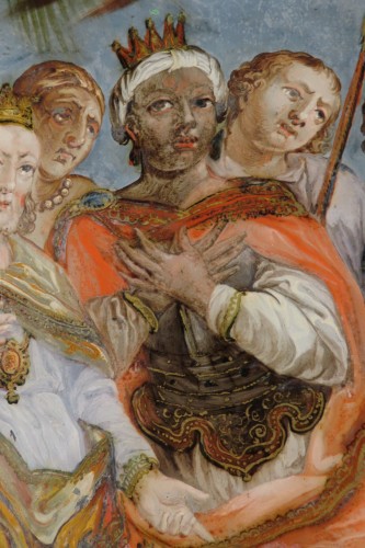 Louis XIV - Le Jour des Rois, peinture sous verre début XVIIIe