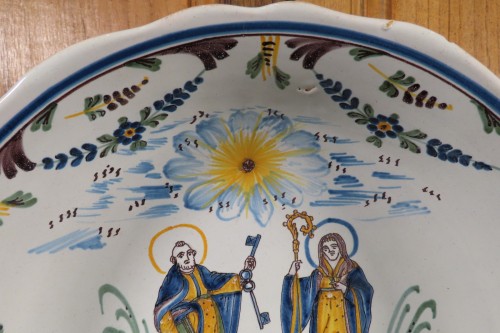 Saladier Plat Patronymique en Faience de Nevers Epoque début XIXe - Empire